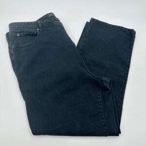 Catherines Slimmer Classic Black Wash Denim Jeans Womens 20W Bootcut Stretch